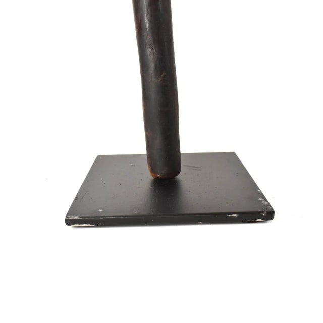 Wood Early 20th Century Makonde Lion Staff On Custom Stand Tanzania For Sale - Image 7 of 7