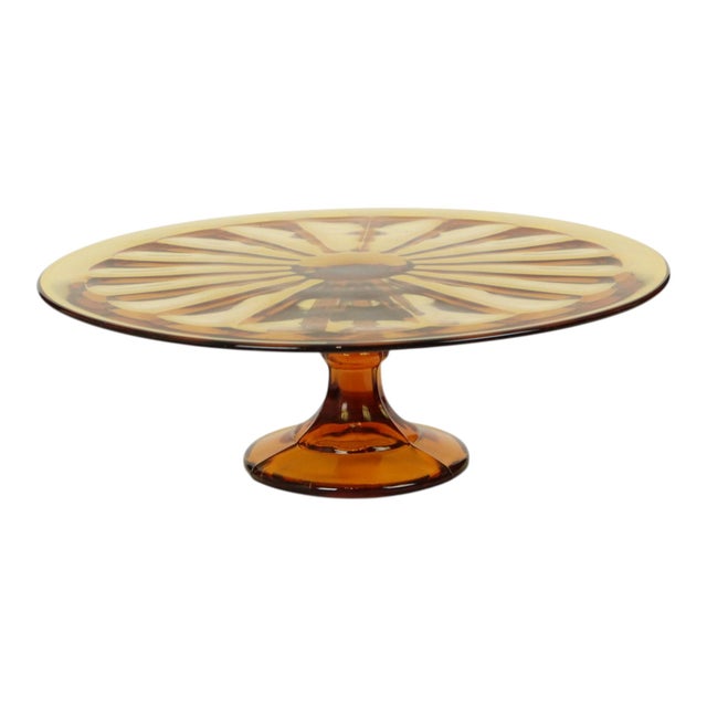 Art Deco Amber Tart Plate Dish from Verrerie de Scailmont, 1930s For Sale - Image 6 of 13