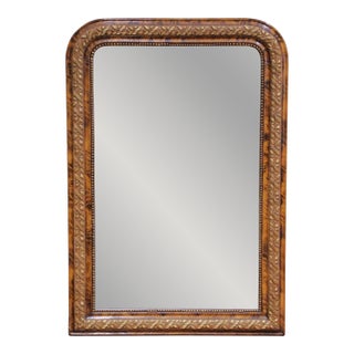 19th Century French Louis Philippe Faux Tortoiseshell Wall Mirror For Sale