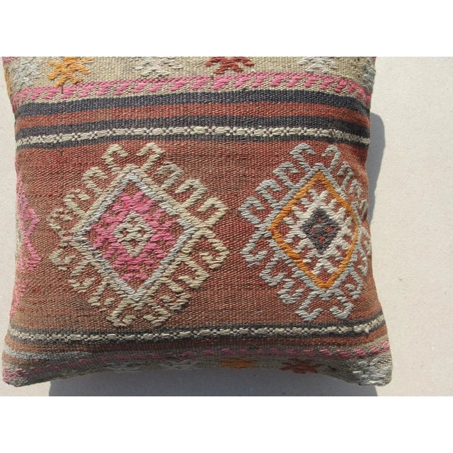 1970s Turkish Kilim Pillow Cover 16" For Sale In New York - Image 6 of 9