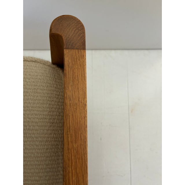 1960s Attributed to Guillerme & Chambron Daybed, Oak and Upholstery For Sale - Image 11 of 17