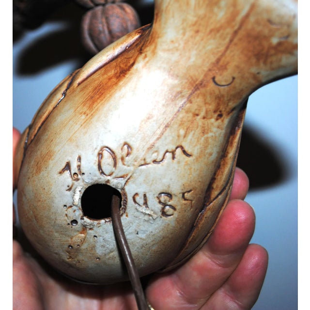Vintage 1985 Hazel Olsen Pottery Ceramic Toucans Wind Chime For Sale - Image 4 of 9