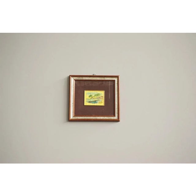 Gold Leaf Painting in Frame, 1970s For Sale - Image 6 of 6