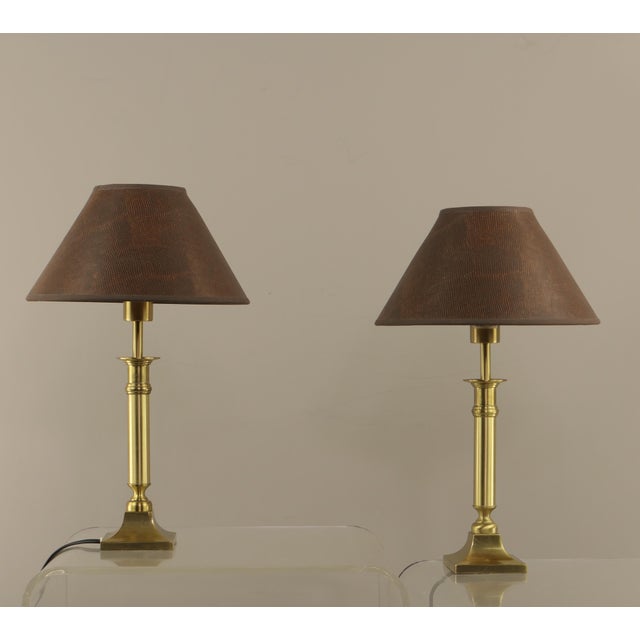Modern Brass Table Lamps, Germany, 1980s, Set of 2 For Sale - Image 3 of 12