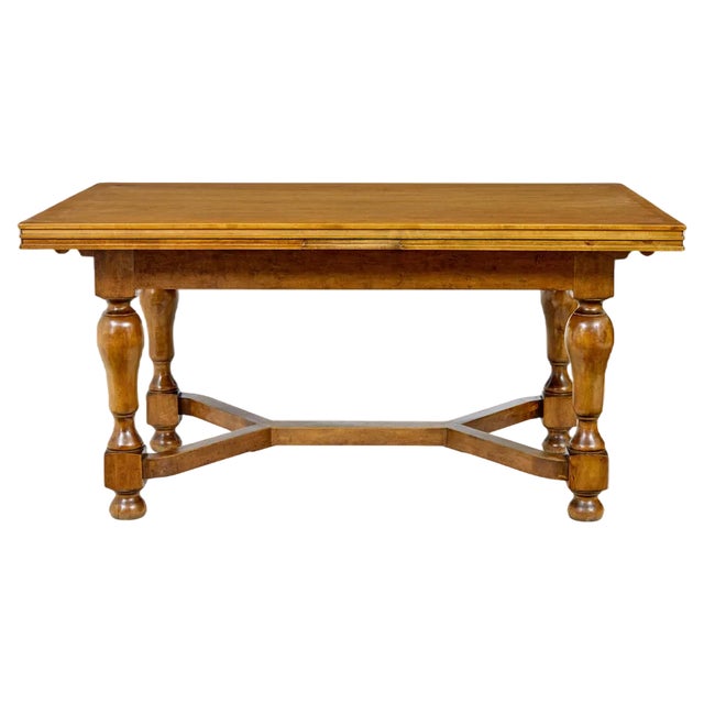 Early 20th Century Birch Extending Dining Table, 1920s For Sale