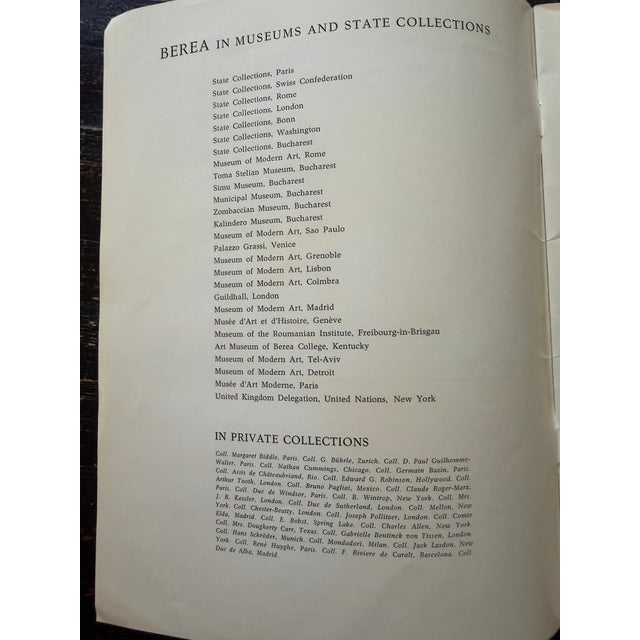 Program for Dimitrie Berea Exhibition at n.m. Acquavella Galleries in New York in 1963 For Sale - Image 4 of 11