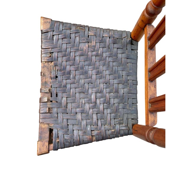 18th Century Antique William & Mary Period Yoke Back Chair With Splint Seat For Sale In Boston - Image 6 of 10