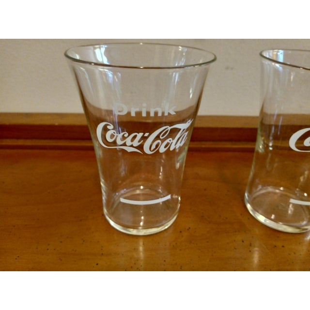 Vintage 1950's Drink Coca Cola Etched Glass with Syrup Line by Federal Glass Company. These unqiue and rare glass are in...