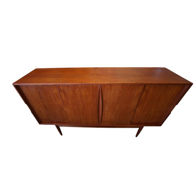 Brown Danish Sideboard in Teak with Sliding Doors, 1960s For Sale - Image 8 of 16