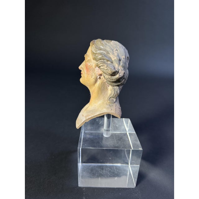 Pink Head of a Neapolitan Nativity Scene Puppet, Late 18th Century For Sale - Image 8 of 13