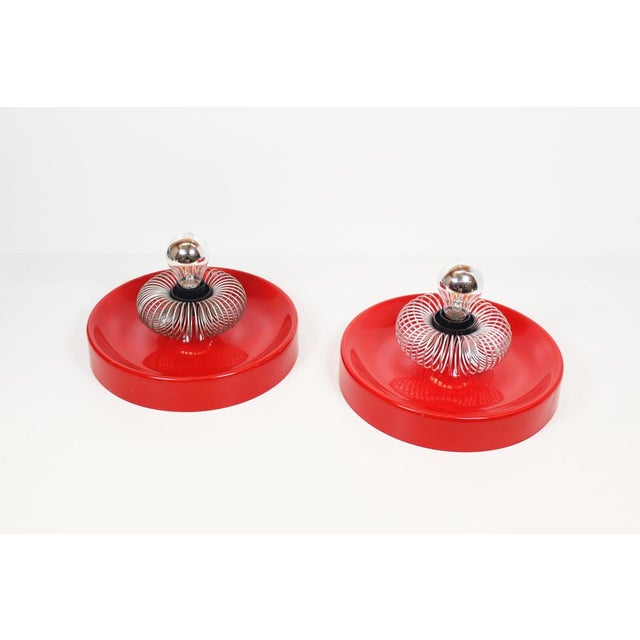 Space Age Spring Wall Lamps by Elektrofém, Hungary, 1970s, Set of 2 For Sale - Image 9 of 9