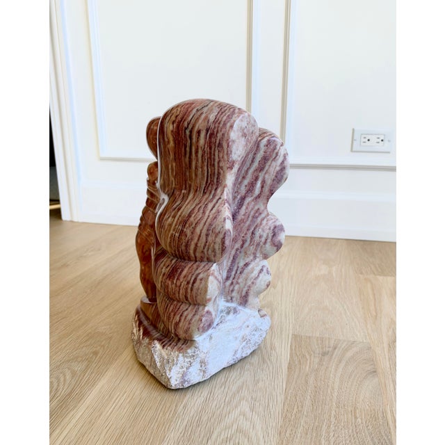 1990s Kay Hofmann Signed Hand-Carved Spanish Alabaster “Butterfly Woman” Abstract Sculpture For Sale - Image 10 of 11