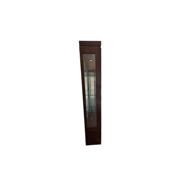 Thomasville 1990s Thomasville Mahogany Bogart Serpentine Curio Cabinet Hutch Shelf Breakfront For Sale - Image 4 of 18