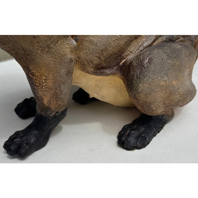 Antique Victorian Terracotta Bulldog Statue 19th Century For Sale - Image 11 of 12