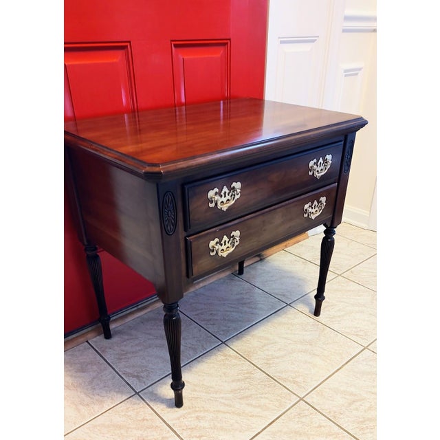 1980s Ethan Allen Cherry End/Night Table For Sale - Image 13 of 14