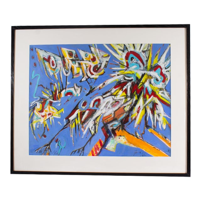 2010 “Molting Man” Abstract Mixed Media Painting by James L. Bruch For Sale