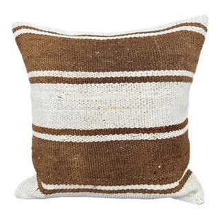 Turkish Hemp Pillow Cushion Natural Beige Brown Cushion Cover 20"x20" For Sale