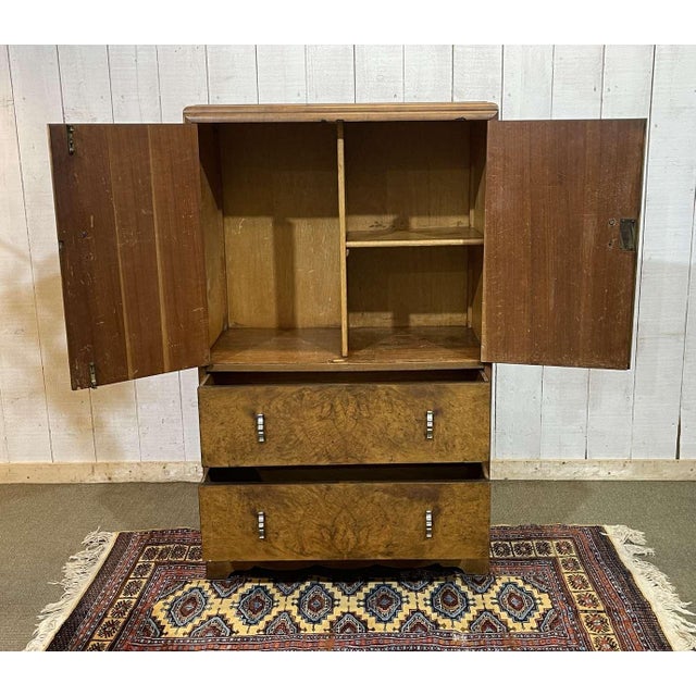 Art Deco English Sideboard in Burr Walnut, 1950s For Sale - Image 18 of 18