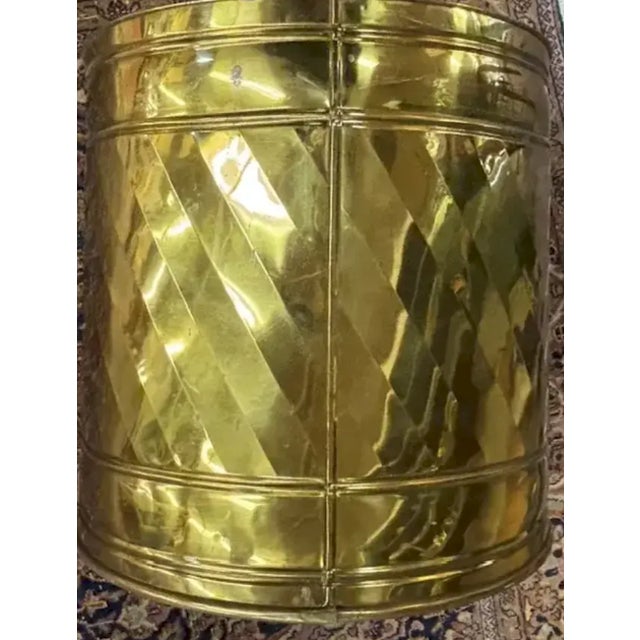 Mid-Century Modern Mid Century Brass Planter, Decor, Signed For Sale - Image 3 of 6