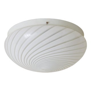 1970s Italian Swirled Murano Glass Flush Mount in the Manner of Vetri For Sale