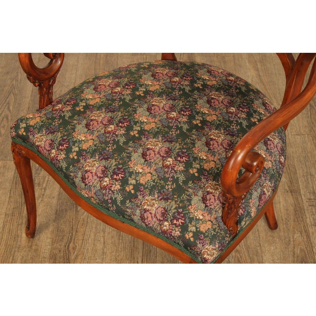 Regency Style Pair of Carved Parlor Armchairs For Sale - Image 12 of 12