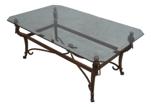 Regency Style Wrought Iron Glass Top Coffee Table