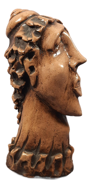 Brutalist Terracotta Sculpture of Elongated Face, 20th Century
