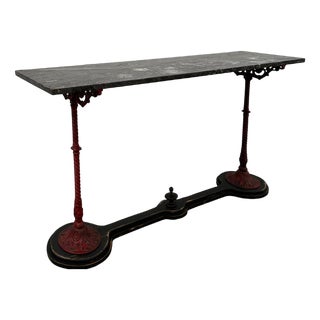 Late 19th Century Cast Iron and Marble Console Table For Sale