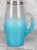 Mid-Century Atomic Turquoise Blue Blown Glass Ewer Pitcher For Sale - Image 6 of 9