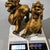 1980s Pair of Vintage Brass Chinese Guardian Lions / Pixiu Statues For Sale - Image 5 of 9
