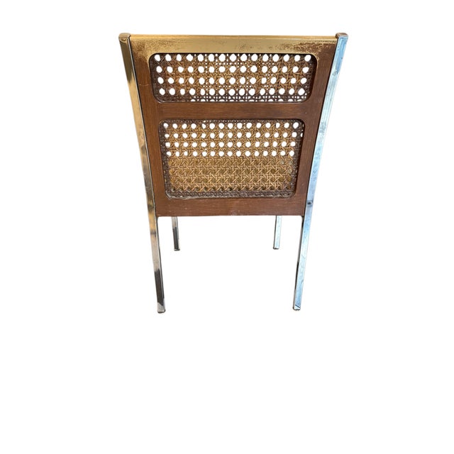 1960s Mid-Century Modern Faux Cane and Chrome Howell Dining Chairs - Set of 6 For Sale - Image 9 of 12
