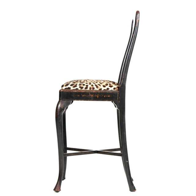 Just in this charming antique Ebonized wood Queen Anne Chinoiserie Diminutive Tall Desk Chair, C1890-1910. This is such a...