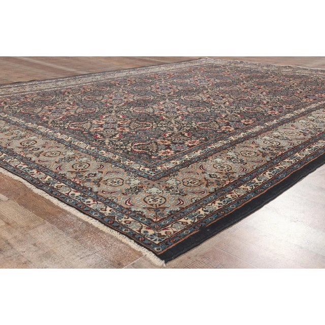 Textile Mid 20th Century Mid 20th Century Vintage Persian Mashhad Rug - 08'05 x 11'02 For Sale - Image 7 of 9