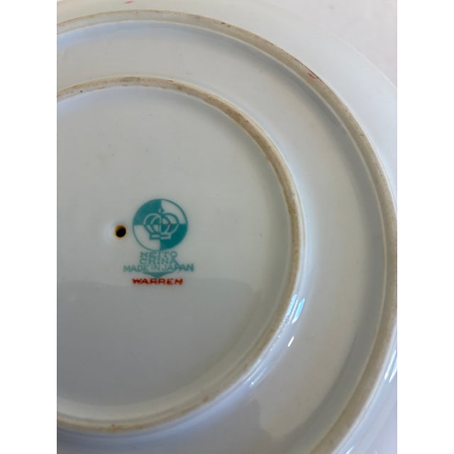 Cream Vintage Meito China Hand-Painted Floral Gravy Boat With Underplate For Sale - Image 8 of 8