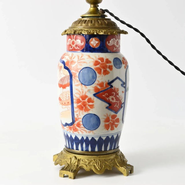 Antique Ormolu Imari Porcelain Table Lamp For Sale - Image 5 of 13