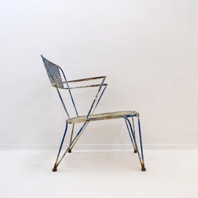 Metal Vintage Perforated Metal Armchair by Mathieu Matégot, 1950s For Sale - Image 7 of 16