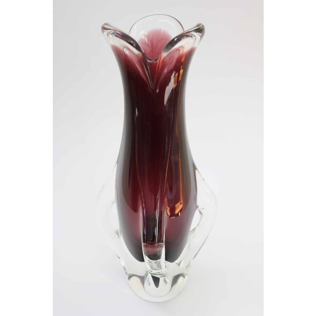 Large Joska vase mouth-blown crystal glass organic shape considerable weight 2.3 kg Germany 1970s height 31 cm, diameter...