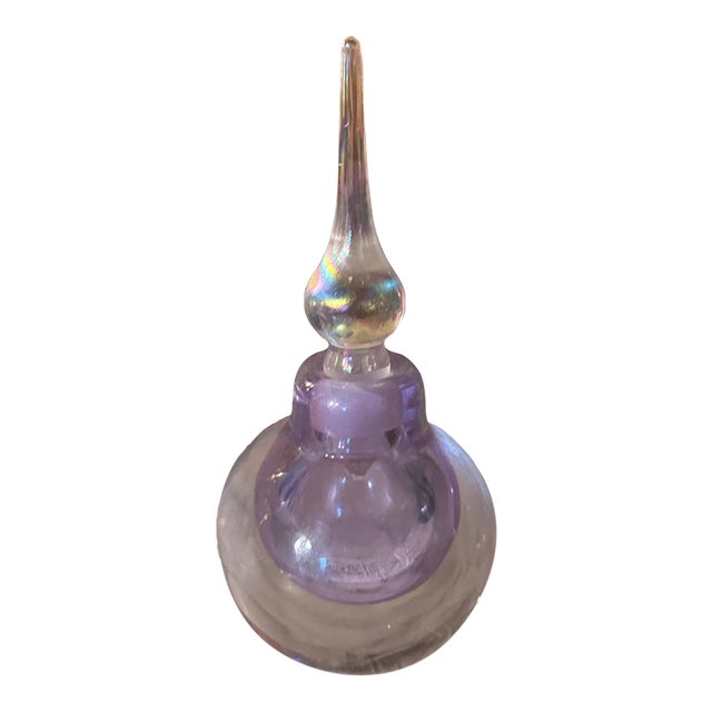 1980s Vandermark P14n Purple Iridescent Perfume Bottle For Sale