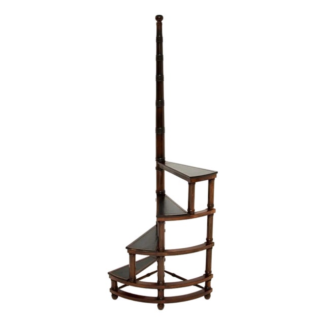 Georgian Leather Top Library Step, 1930s For Sale