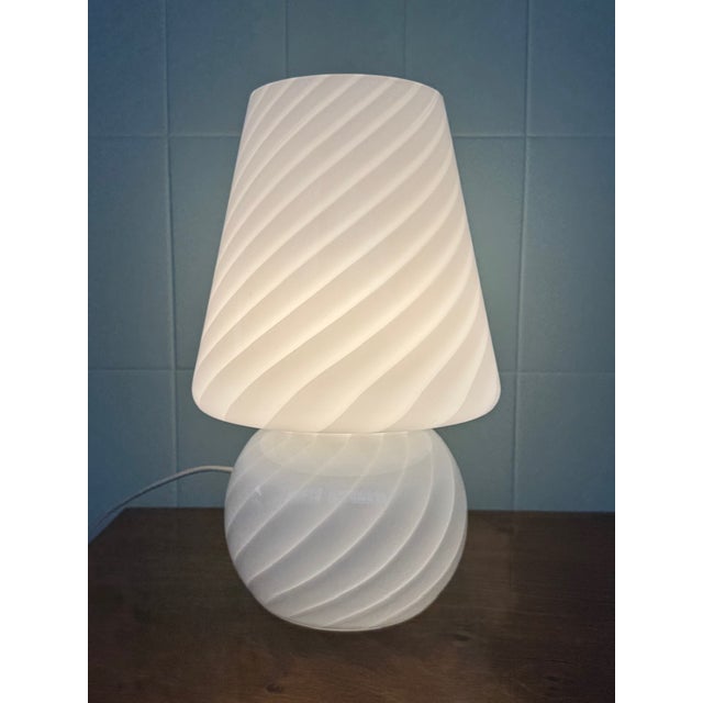 Vintage Italian Opal Murano Glass Lamp, 1970s For Sale - Image 3 of 14