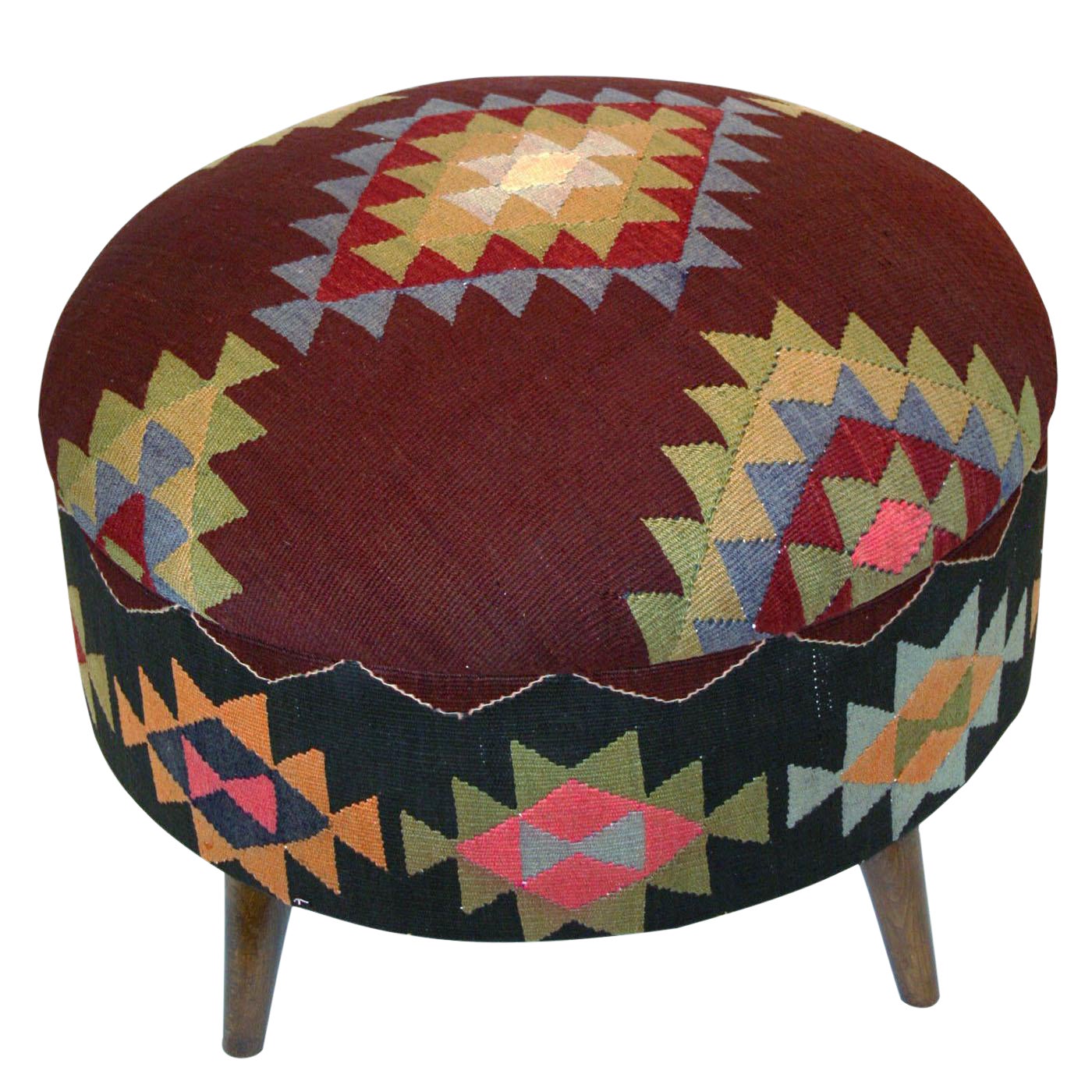 Rug & Relic Large Kilim Ottoman Chairish