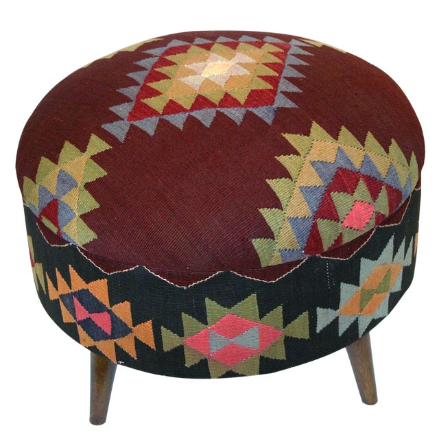 Rug & Relic Large Kilim Ottoman Chairish