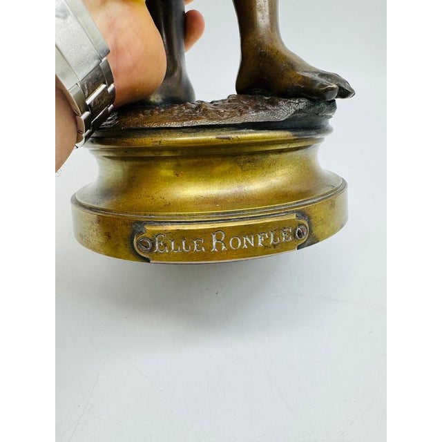 2000 - 2009 Charles Anfrie, Elle Ronfle, 1890, Bronze For Sale - Image 5 of 14