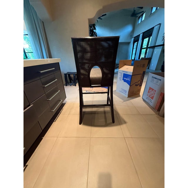 Set of Four Attributed to Barbara Barry for McGuire Caned Barstools With Cushions For Sale - Image 10 of 10