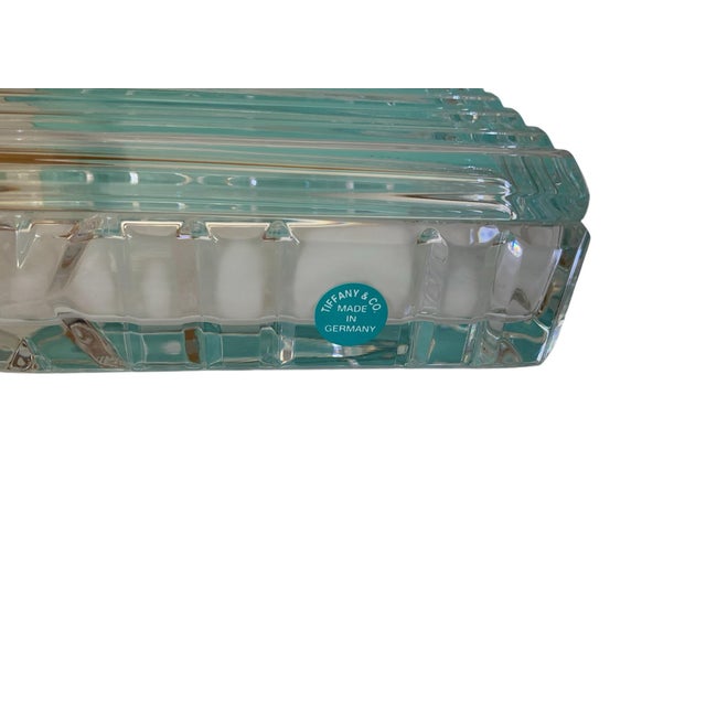 Pair Tiffany &amp; Co. Crystal "Atlas" Trinket Box's in Original Tiffany Box Made in Germany 1990's. Each Approx. 2" Tall...