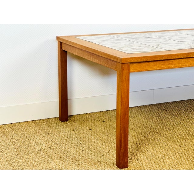 Scandinavian Coffee Table in Teak and Ceramic, 1960s For Sale - Image 9 of 16