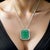 Natural Emerald Diamond Necklace 18" 14k White Gold 2.64 TCW Certified For Sale - Image 4 of 12