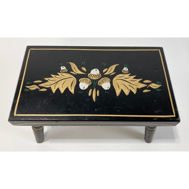 Vintage Ebersol Hand-Painted Folk Art Stool For Sale In Kansas City - Image 6 of 9