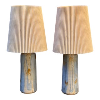 Vintage Wishon-Harrell Earthenware Table Lamps, Pair For Sale