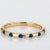 Metal Blue Polka Dot Enamel Diamond Ring Sz 6.5 14k Yellow Gold Stacking Band Jewellery For Sale - Image 7 of 8